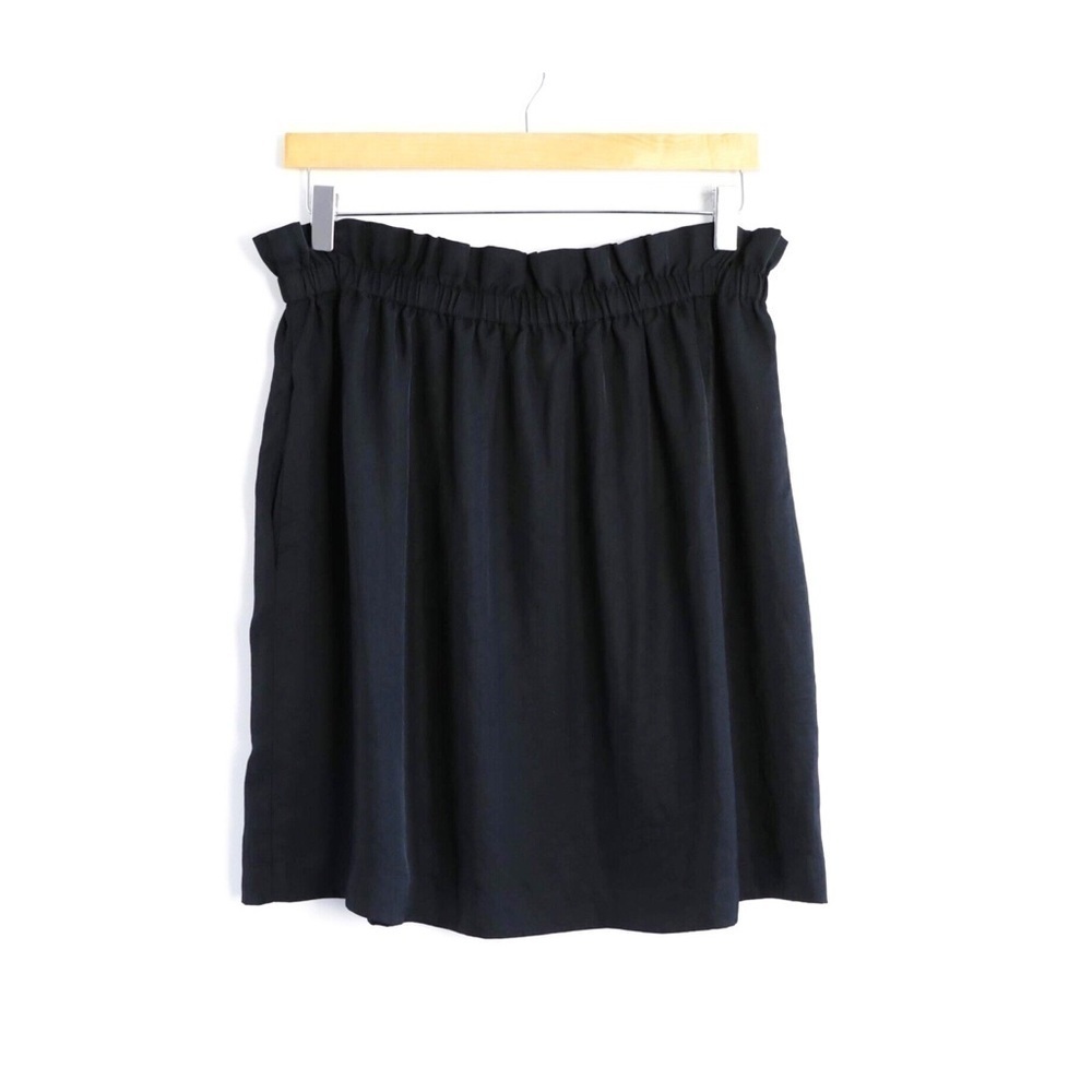 Club Monaco black mini paper bag skirt stretch waist satin versatile M 8 casual